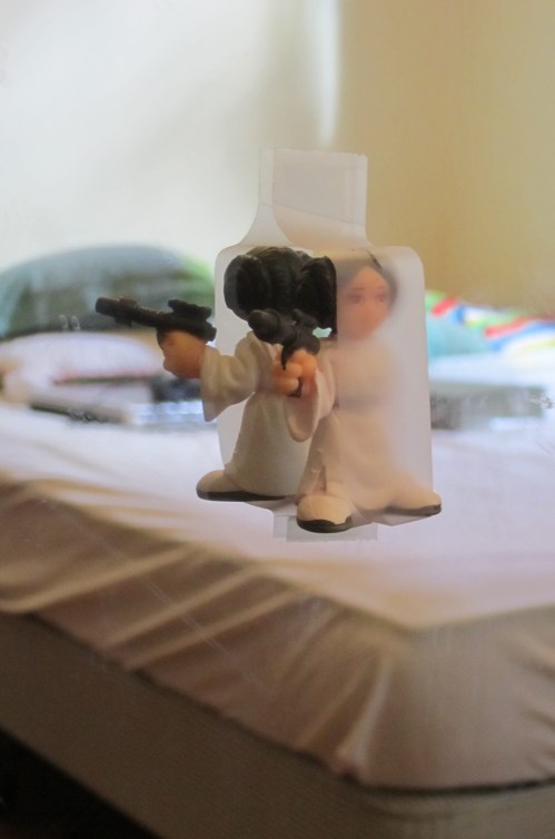 Princess Leia trapped in sticky tape