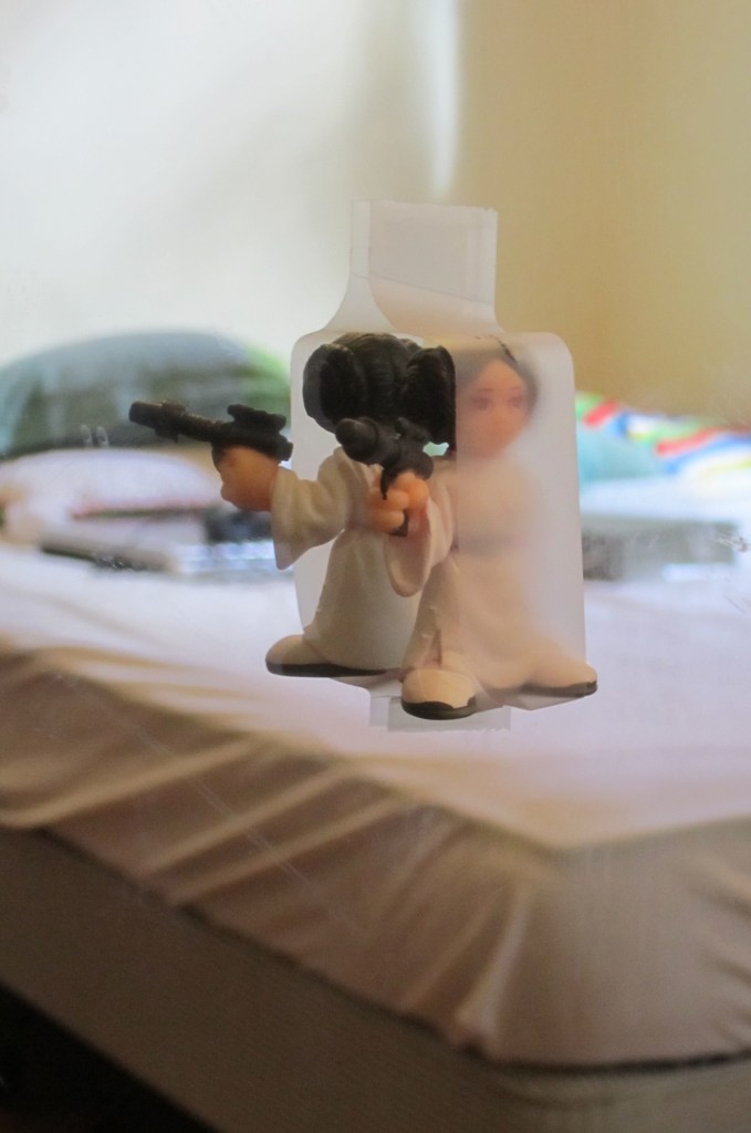 Princess Leia trapped in sticky tape