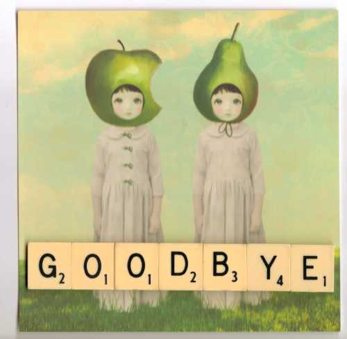 Goodbye card with scrabble tiles