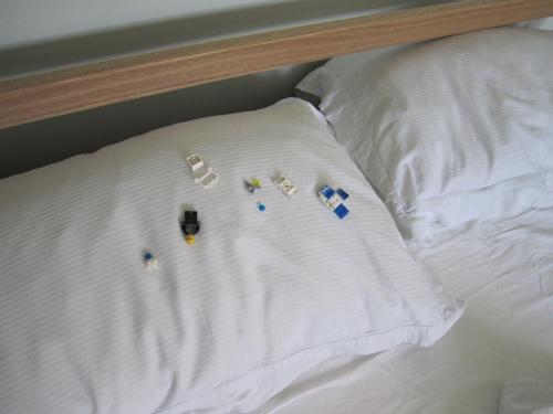 Lego on pillow